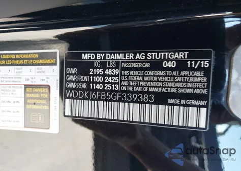 2016 Mercedes-Benz E 400 из США, поврежденный, VIN WDDKJ6FB5GF339383